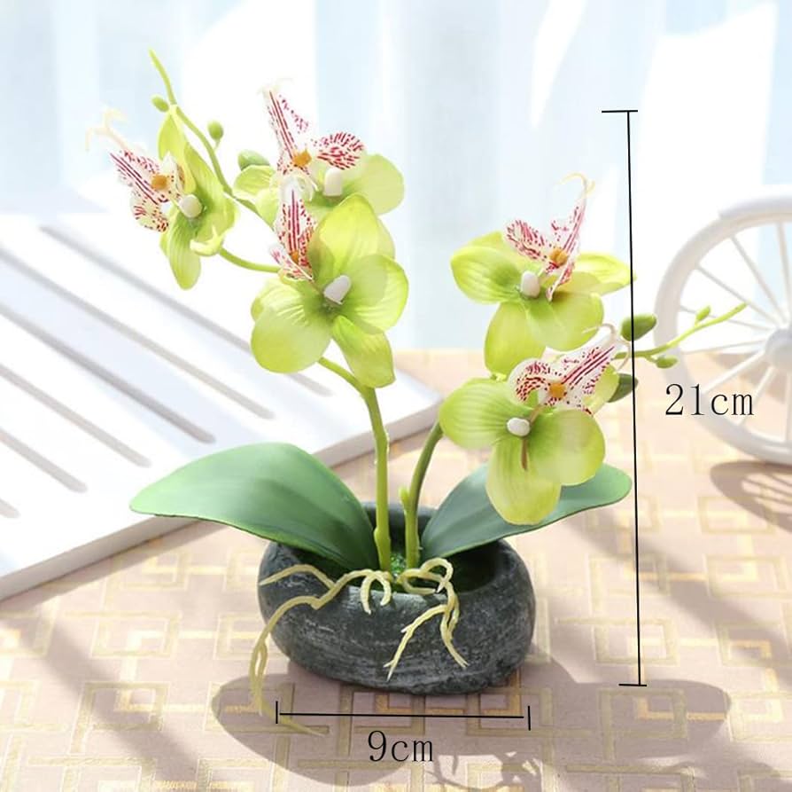 Amazon｜胡蝶蘭 人工観葉植物 光触媒加工 造花 卓上型 船型の